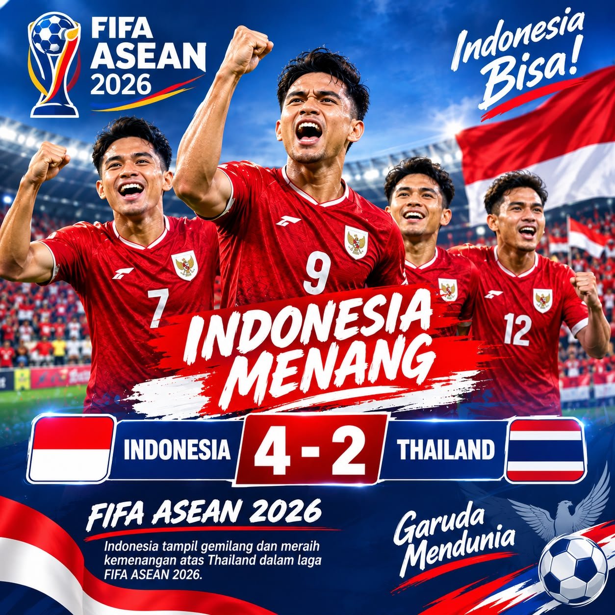 SEJARAH TERCIPTA! Tumbangkan Thailand Lewat Drama Adu Penalti,Indonesia Juara FIFA ASEAN Cup 2026